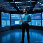 AI 개발자 면접 준비 - **Prompt: Technical Mastery and AI Fundamentals**
"A highly detailed, wide-shot image of a focus...