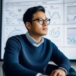 AI 개발자 역량 평가 - **Prompt:** A highly focused AI developer, appearing to be in their late 20s to early 30s, of divers...