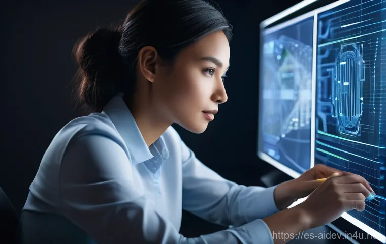 인공지능 개발자의 전반적인 역량 - A mesmerizing, abstract depiction of the universe of data and intelligent algorithms. Swirling curre...