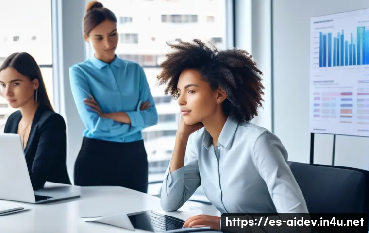 AI 프로젝트 관리 방법 - **"Tu Copiloto Inteligente: Adiós a la Gestión Manual del Caos"**
A bright, modern office scene ...