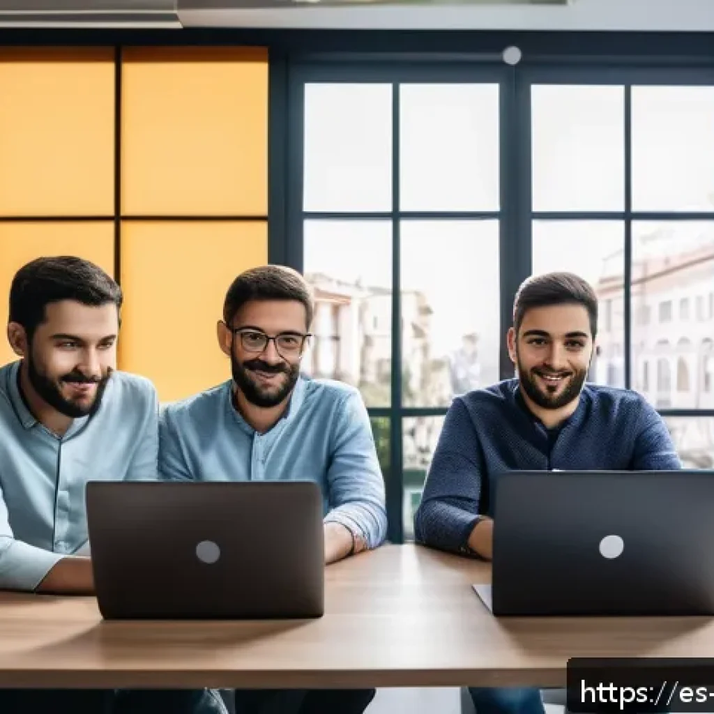 AI 개발자 연봉 수준 - A modern Spanish tech office scene in Madrid featuring a diverse group of AI developers collaboratin...